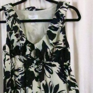 Ann Taylor Loft Dress 2 Floral V Neck Ruffle